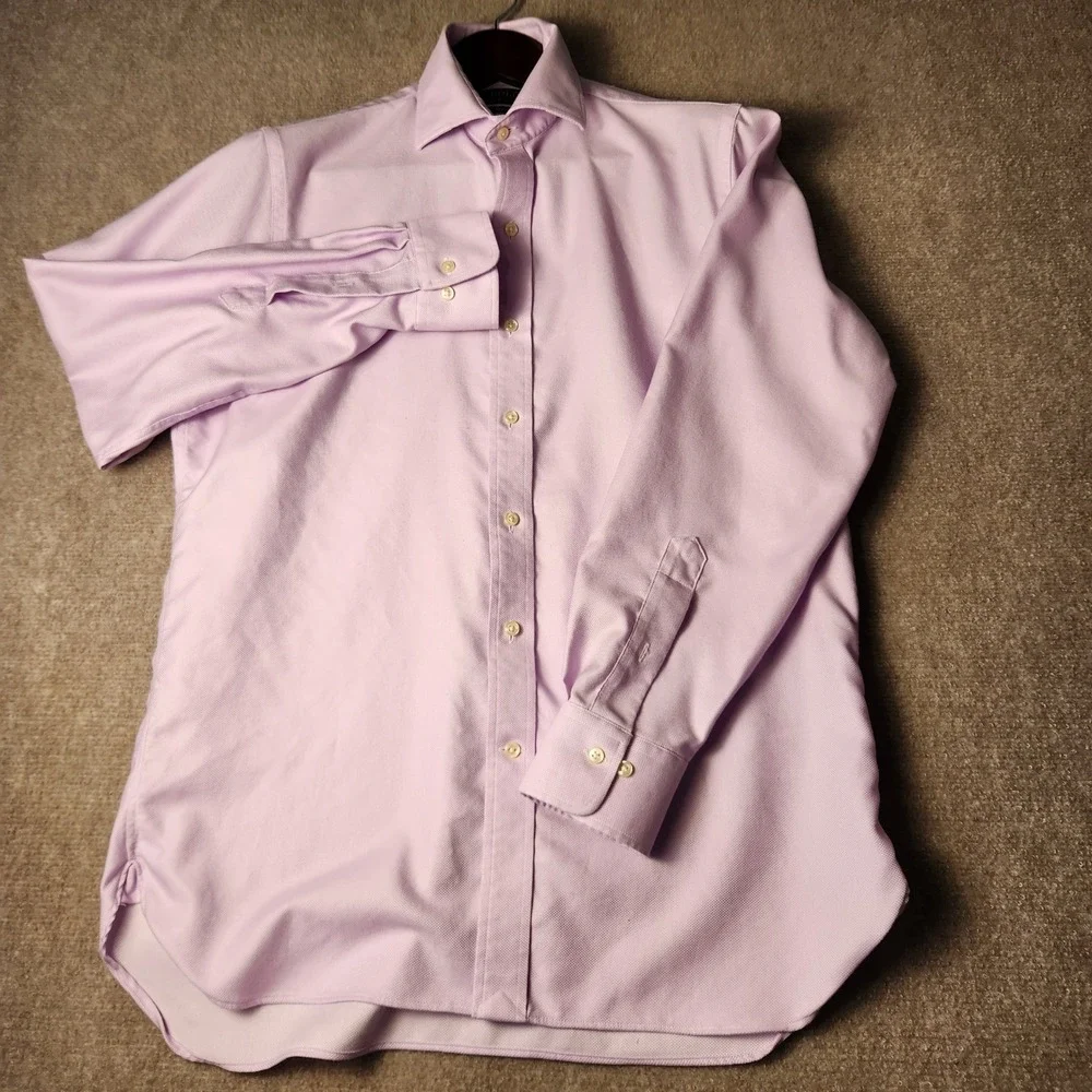 Polo Ralph Lauren Mens‎ Dress Shirt Lavender Pink Spread Collar Neck 15